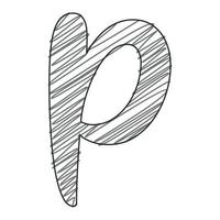 3d illustration de la petite lettre p vecteur