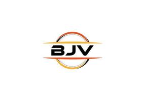 bjv lettre royalties ellipse forme logo. bjv brosse art logo. bjv logo pour une entreprise, entreprise, et commercial utiliser. vecteur