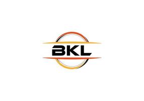 bkl lettre royalties ellipse forme logo. bkl brosse art logo. bkl logo pour une entreprise, entreprise, et commercial utiliser. vecteur
