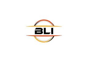 bli lettre royalties ellipse forme logo. bli brosse art logo. bli logo pour une entreprise, entreprise, et commercial utiliser. vecteur