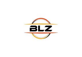 blz lettre royalties ellipse forme logo. blz brosse art logo. blz logo pour une entreprise, entreprise, et commercial utiliser. vecteur