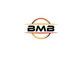 bmb lettre royalties ellipse forme logo. bmb brosse art logo. bmb logo pour une entreprise, entreprise, et commercial utiliser. vecteur