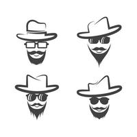 ensemble d & # 39; images de logo de chapeau de cowboy vecteur