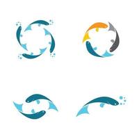 ensemble d'illustration images logo poisson vecteur