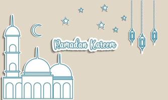 Kareem Ramadan. modèle de carte de voeux islamique avec ramadan pour la conception de papier peint. affiche, bannière médiatique. un ensemble d'illustrations vectorielles. vecteur