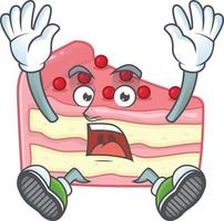 fraise tranche gâteau dessin animé personnage vecteur