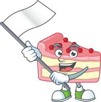 fraise tranche gâteau dessin animé personnage vecteur