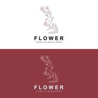 Facile botanique feuille et fleur logo, vecteur Naturel ligne style, décoration conception, bannière, prospectus, mariage invitation, et produit l'image de marque