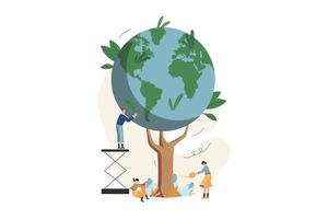 planter un arbre pour sauver la planète vecteur