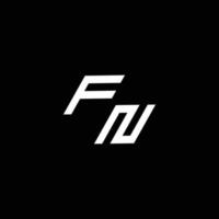 fn logo monogramme avec en haut à vers le bas style moderne conception modèle vecteur
