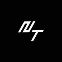 NT logo monogramme avec en haut à vers le bas style moderne conception modèle vecteur