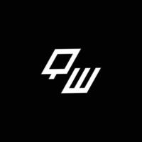 qw logo monogramme avec en haut à vers le bas style moderne conception modèle vecteur