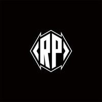 rp logo monogramme avec bouclier forme dessins modèle vecteur