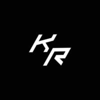 kr logo monogramme avec en haut à vers le bas style moderne conception modèle vecteur