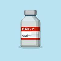 Bouteille de vaccin covid-19 isolée vecteur