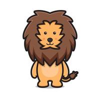 mignon, lion, mascotte, animal, caractère, dessin animé, vecteur, icône, illustration vecteur