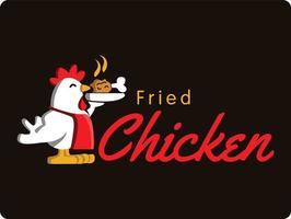 logo illustration de une poulet porter frit poulet adapté pour frit poulet affaires vecteur