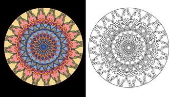 ethnique coloré mandala avec coloré ornement. brillant couleurs. vecteur