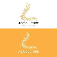 riz logo, agriculture conception, vecteur blé riz icône modèle illustration