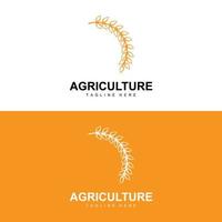 riz logo, agriculture conception, vecteur blé riz icône modèle illustration