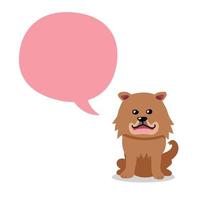dessin animé personnage marron chien avec discours bulle vecteur