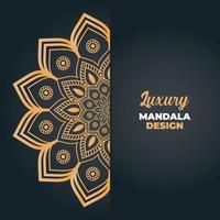 luxe mandala conception et islamique Contexte dans d'or Couleur vecteur