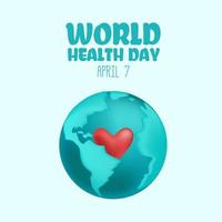 La journée mondiale de la santé est une journée mondiale de sensibilisation à la santé célébrée chaque année le 7 avril. conception d'illustration vectorielle vecteur