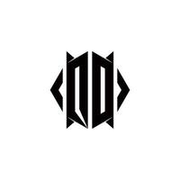 qd logo monogramme avec bouclier forme dessins modèle vecteur