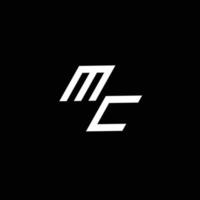 mc logo monogramme avec en haut à vers le bas style moderne conception modèle vecteur