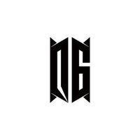 qg logo monogramme avec bouclier forme dessins modèle vecteur