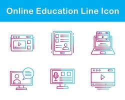 jeu d'icônes vectorielles de l'éducation en ligne vecteur