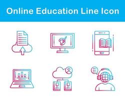 jeu d'icônes vectorielles de l'éducation en ligne vecteur