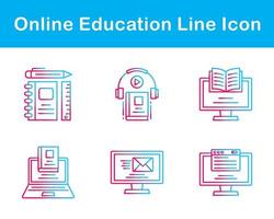 jeu d'icônes vectorielles de l'éducation en ligne vecteur