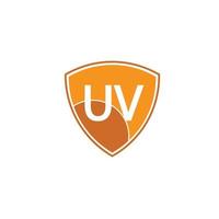 uv protection logo et icône vecteur, ultra-violet avec réflexion autour le cercle vecteur