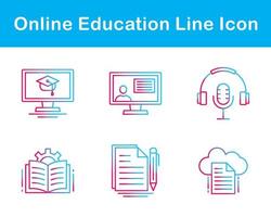 jeu d'icônes vectorielles de l'éducation en ligne vecteur