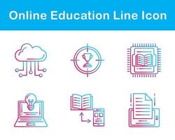 jeu d'icônes vectorielles de l'éducation en ligne vecteur