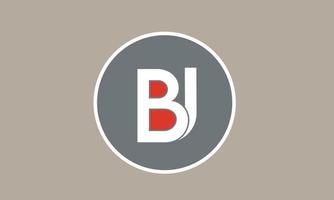 alphabet lettres initiales monogramme logo bj, jb, b et j vecteur