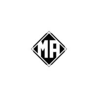 monogramme logo conception avec diamant carré forme vecteur