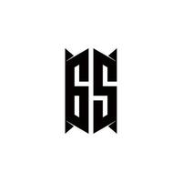 gs logo monogramme avec bouclier forme dessins modèle vecteur