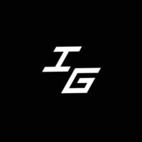 ig logo monogramme avec en haut à vers le bas style moderne conception modèle vecteur