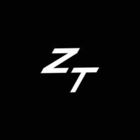 zt logo monogramme avec en haut à vers le bas style moderne conception modèle vecteur