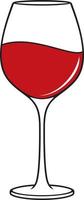 une magnifique cristal verre de délicieux rouge du vin. vecteur illustration.