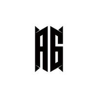 ag logo monogramme avec bouclier forme dessins modèle vecteur icône moderne