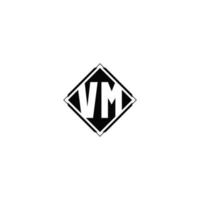 monogramme logo conception avec diamant carré forme vecteur