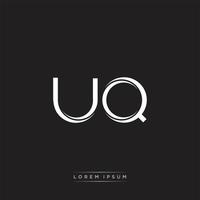 uq initiale lettre Divisé minuscule logo moderne monogramme modèle isolé sur noir blanc vecteur