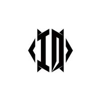iq logo monogramme avec bouclier forme dessins modèle vecteur