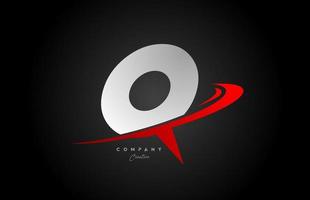 rouge swoosh q alphabet lettre logo icône conception avec noir gris couleur. Créatif modèle pour affaires et entreprise vecteur