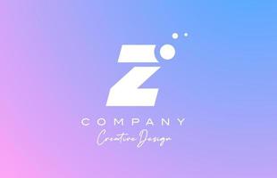 bleu pastel z alphabet lettre logo avec blanc points. entreprise Créatif modèle conception pour entreprise et affaires vecteur