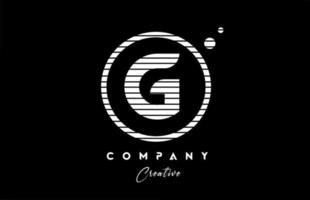 g alphabet lettre logo icône conception avec noir et blanc ligne Bande. Créatif modèle pour affaires et entreprise vecteur