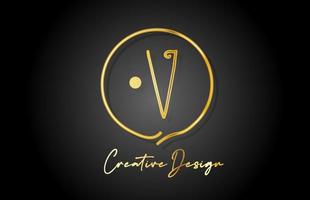 v or Jaune alphabet lettre logo icône conception avec luxe ancien style. d'or Créatif modèle pour entreprise et affaires vecteur
